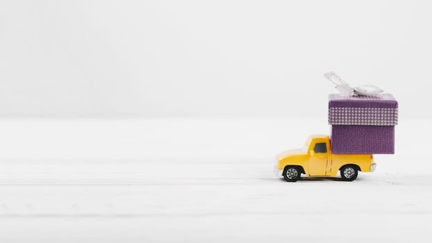 toy car with gift trunk. Resolution and high quality beautiful photo