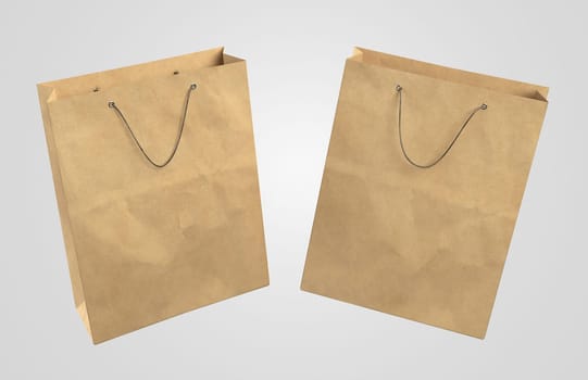 two 3d paper shopping bags. Resolution and high quality beautiful photo