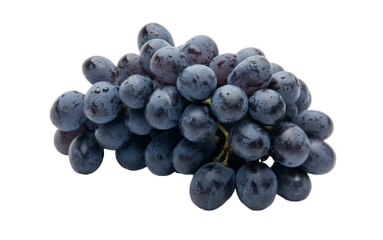 Cluster of white grapes with a glossy finish, highlighting their freshness and appeal. Isolated on white background.