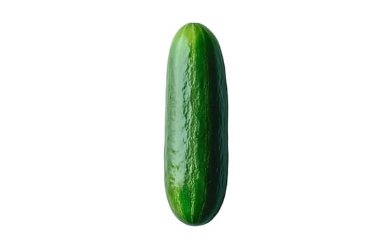 A green cucumber on a dark background with copy space, ideal for promotional or design purposes. Isolated on white background.