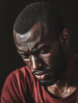 Sad Black Man Emotioanl Man Portrait