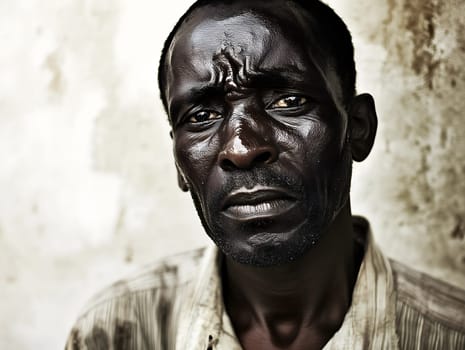 Sad Black Man Emotioanl Man Portrait