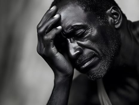 Sad Black Man Emotioanl Man Portrait
