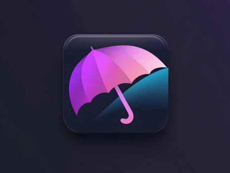 Rain Umbrella weather protection icon logo symbol