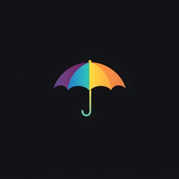 Rain Umbrella weather protection icon logo symbol