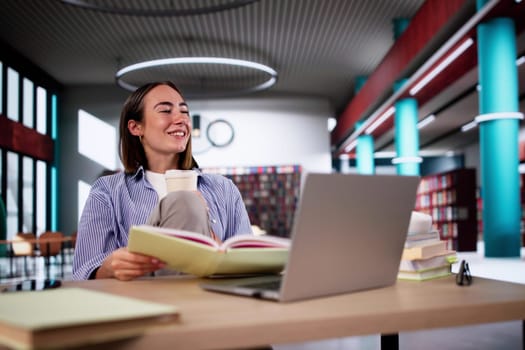 Successful University Campus Learning Lifestyle. Female Studying