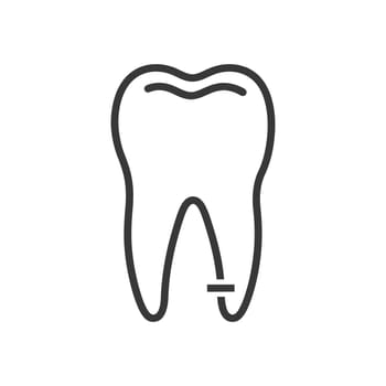 Line Drawing of a Single Tooth with a Filling