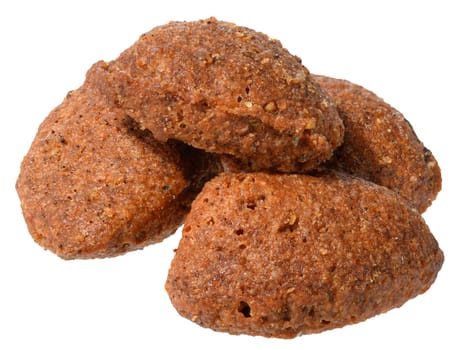 Brown edible stuffed animal pillows, treat on isolated background