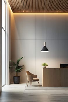 Minimalist office background with clean lines and a simple color palette.