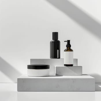 Minimalistic mockup setup highlighting products on a neutral white backdrop.