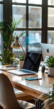 Modern office scene featuring contemporary business tools.