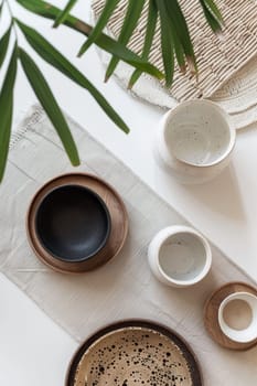 Modern flat lay of lifestyle and home decor items.