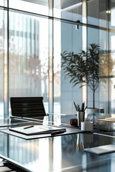 Modern business environment with sleek office tools.