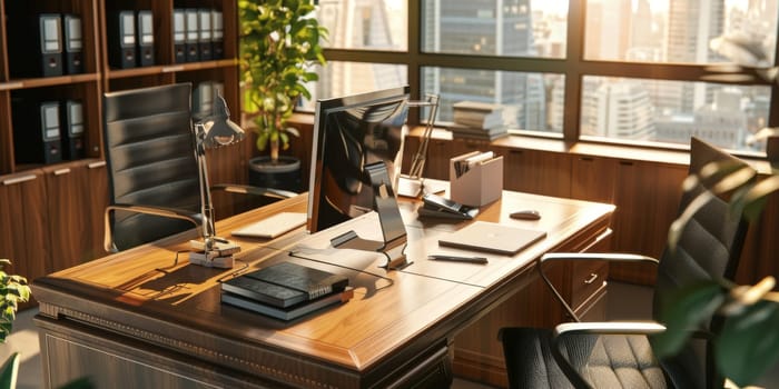 Professional office scene with business accessories.
