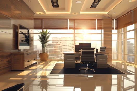Modern corporate environment with business essentials.