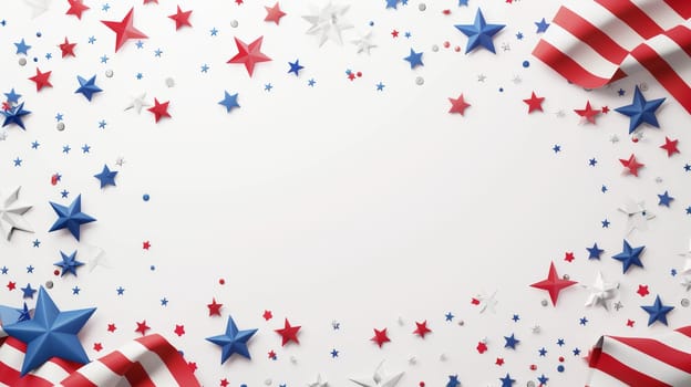 Simple white background with patriotic elements for Patriot Day.