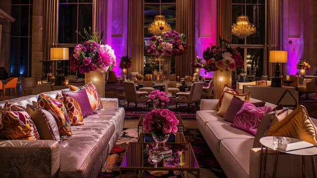 Sophisticated party setup arranged with an upscale and luxurious pattern