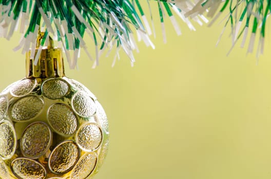 Close up of Christmas ball with customizable space for Christmas wishes.