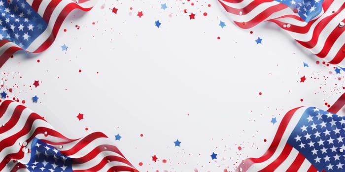 White background with patriotic elements and ample room