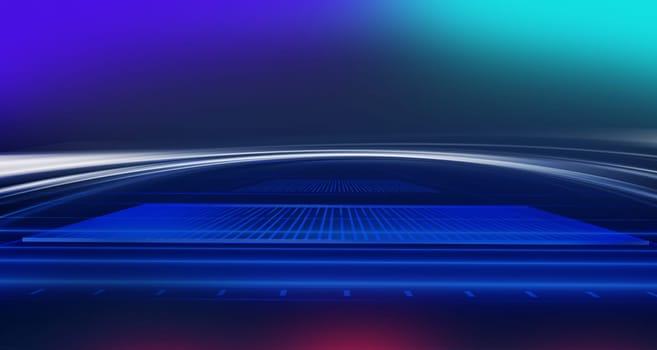 Abstract light effect in perspective. 3d illustration