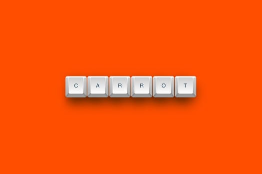 Carrot text on a 3d keyboard button with shadow, 3d Illustration