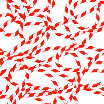Vector Christmas candy cane lines isolated on white background. Xmas symbol. Traditional xmas candy with red and white stripes. Santa caramel cane with striped pattern.