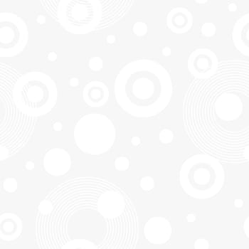Vector abstract white seamless circles pattern on grey background.