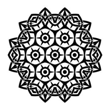 Vector round ornament. Decorative vintage ethnic pattern for tattoo or logo. Celtic knots frame. Scandinavian traditional ornament.