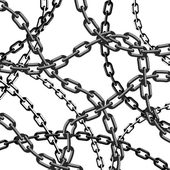 Vector chain pattern. Black chain background.