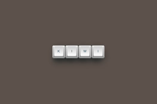 Kiwi  text on a 3d keyboard button with shadow, 3d Illustration