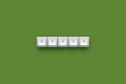 Guava text on a 3d keyboard button with shadow, 3d Illustration