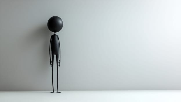 A simple, clean image featuring a classic stick figure on a plain white background, emphasizing minimalism and clarity. This versatile illustration conveys concepts of simplicity, communication, and universality.