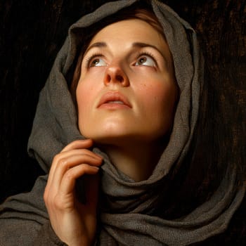 Portrait of Saint Magdalene. AI generative.