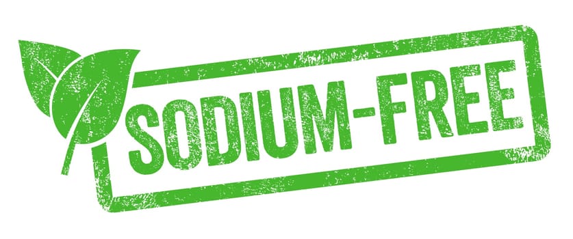 Green stamp isolated on a white background - Sodium free