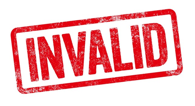 Red stamp on a white background - Invalid
