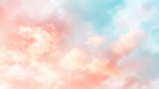 Soft pastel clouds in dreamy sky, perfect as a gentle background, AI Generated