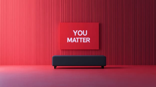 Sign with motivational message You Matter on color background, AI generated