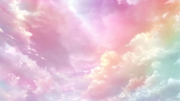 Soft pastel clouds in dreamy sky, perfect as a gentle background, AI Generated