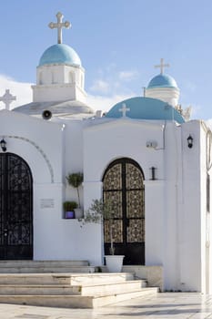 Saint George's chapel on top of Mount Lycabettus, Athens, Greece. Peak is the highest point in Central Athens
