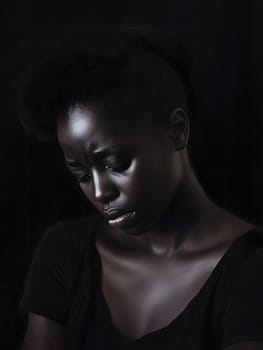Sad Depressed Black Woman Emotional Sadness