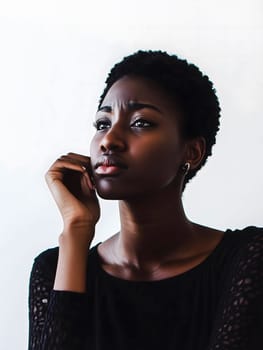 Sad Depressed Black Woman Emotional Sadness