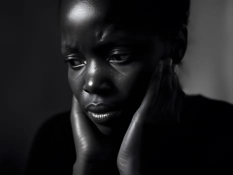 Sad Depressed Black Woman Emotional Sadness