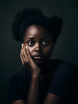 Sad Depressed Black Woman Emotional Sadness
