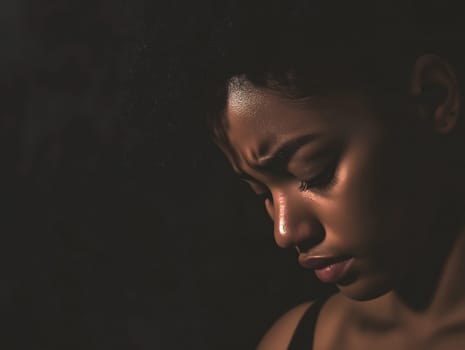 Sad Depressed Black Woman Emotional Sadness