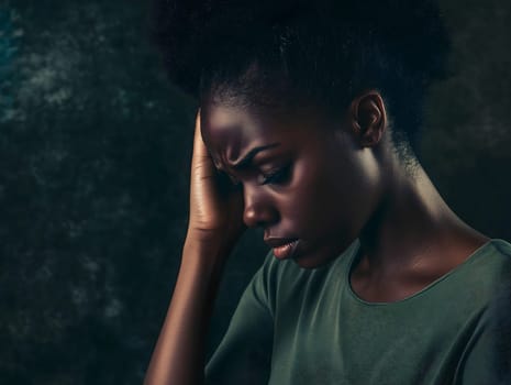 Sad Depressed Black Woman Emotional Sadness