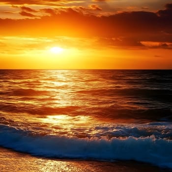 Sunset Ocean Sunrise Horizon Sunlight Water waves