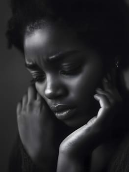 Sad Depressed Black Woman Emotional Sadness