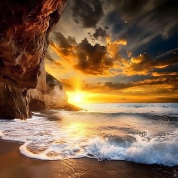 Sunset Ocean Sunrise Horizon Sunlight Water waves