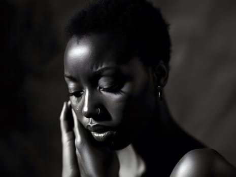 Sad Depressed Black Woman Emotional Sadness