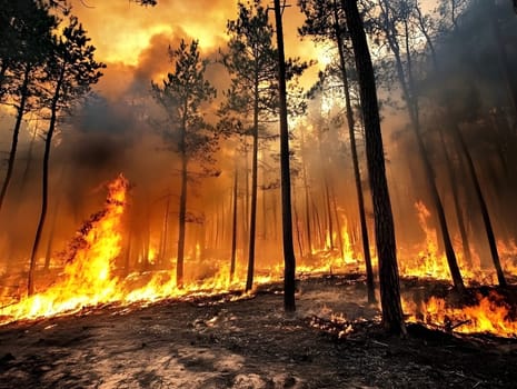 Forest wildfire Burning Burn Trees Flame Emergency